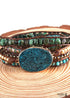 Boho Bracelet, RH 5 Layers Leather Wrap Bracelet, Black Onyx